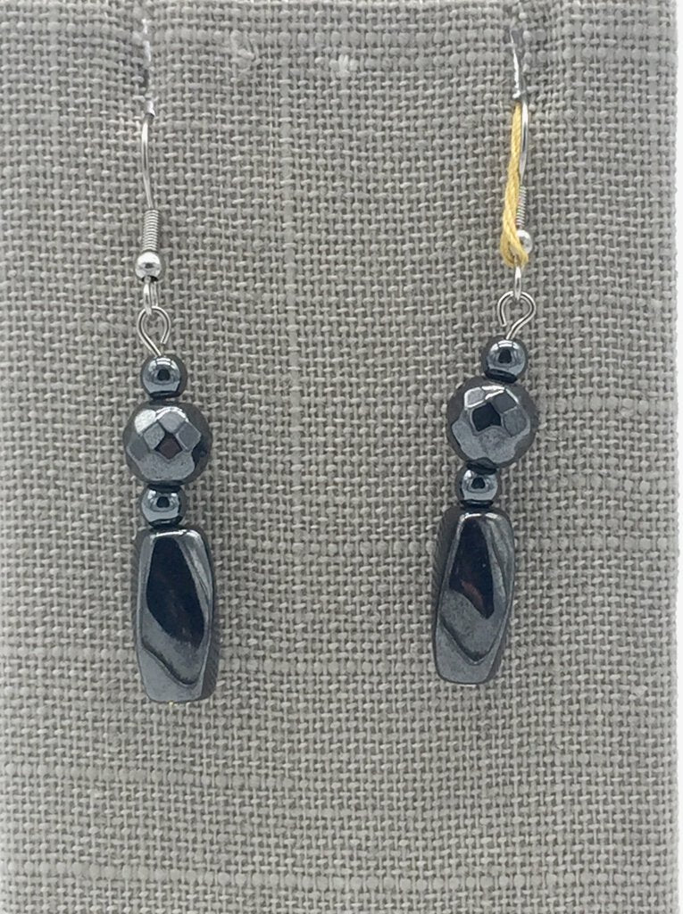 Ss Hematite Dangle Earrin