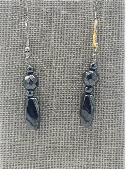 Ss Hematite Dangle Earrin