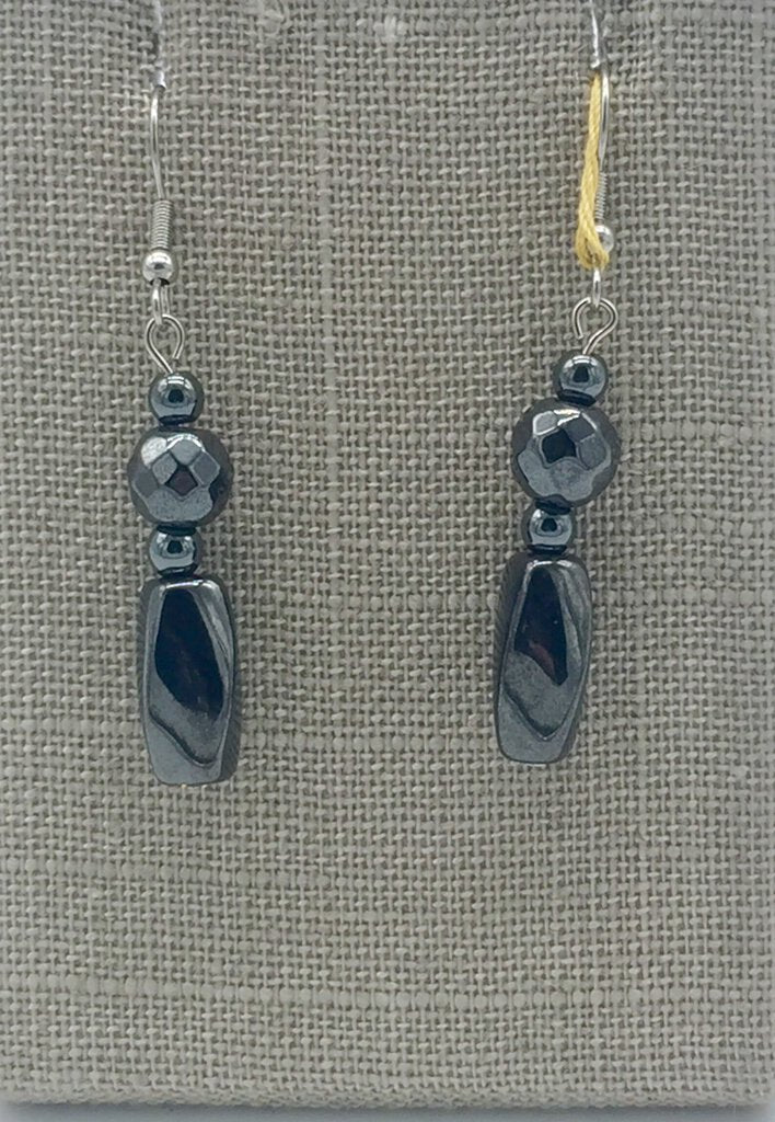 Ss Hematite Dangle Earrin