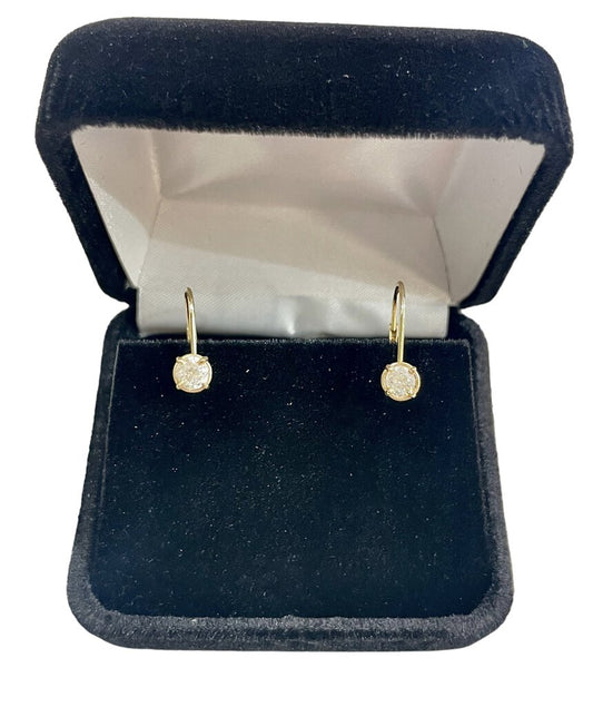 14kt Yg 1/2tw Drop Earrin