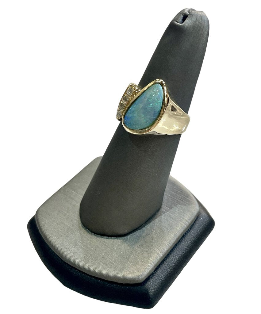 14kt Yg Boulder Opal Beze