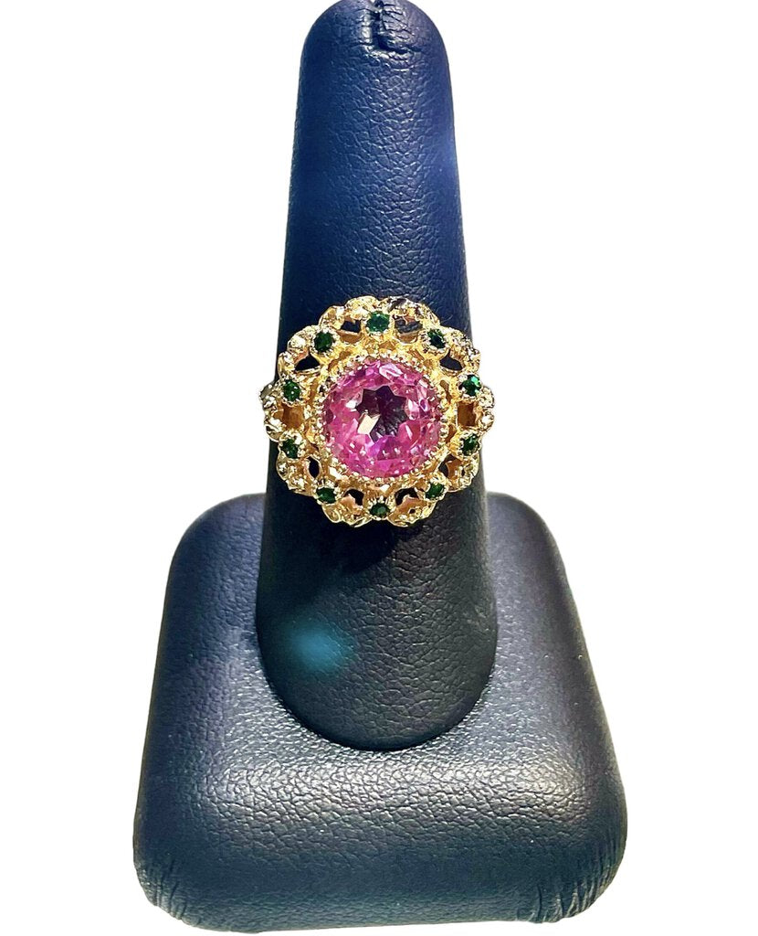 18kt Yg Pink Topaz Emeral