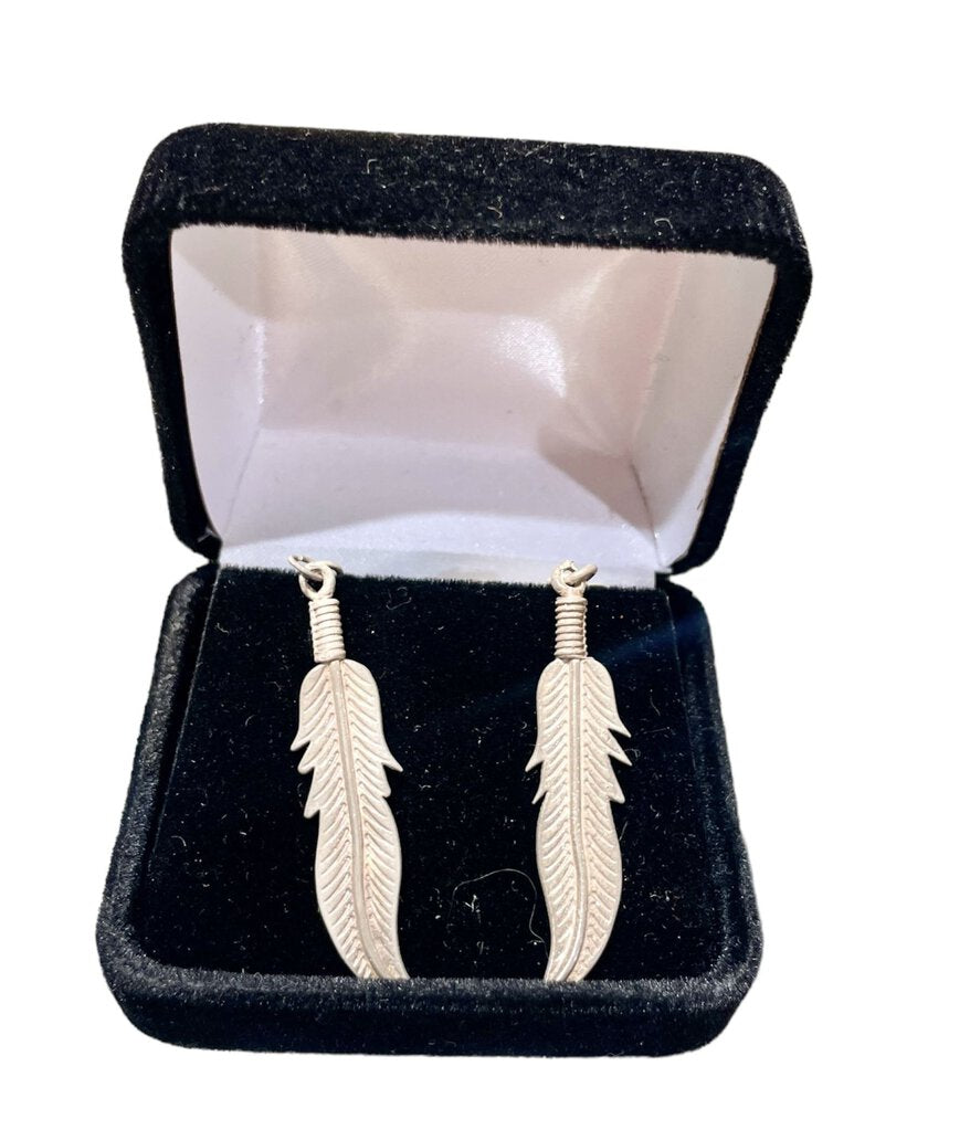 Ss Feather Dangle Earring