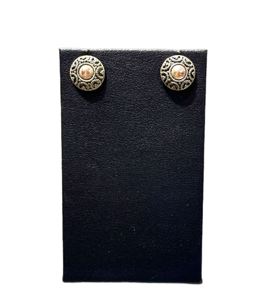 Ss Tutone Button Stud Ear