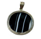 SS BEZEL SET ONYX PENDANT NO CHAIN