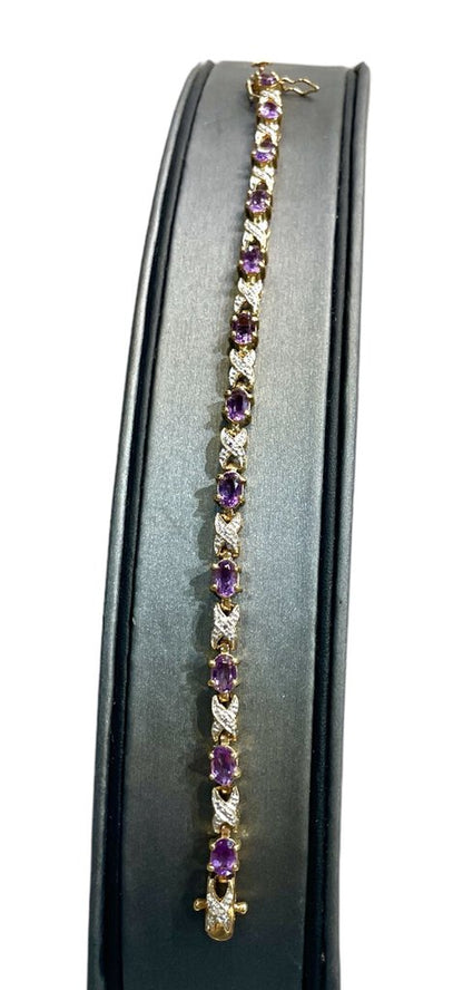 SS/GP TENNIS BRACELET AMETHYST