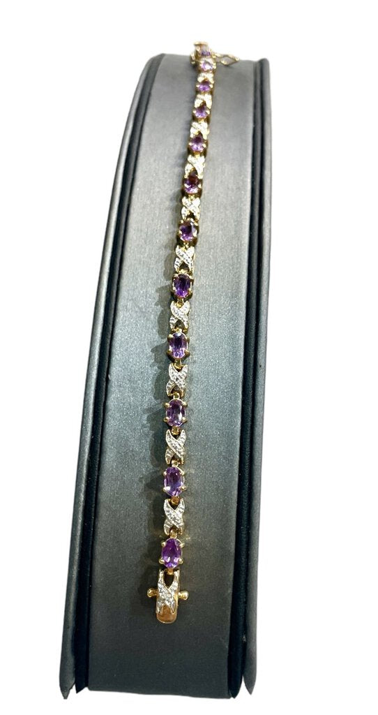 SS/GP TENNIS BRACELET AMETHYST