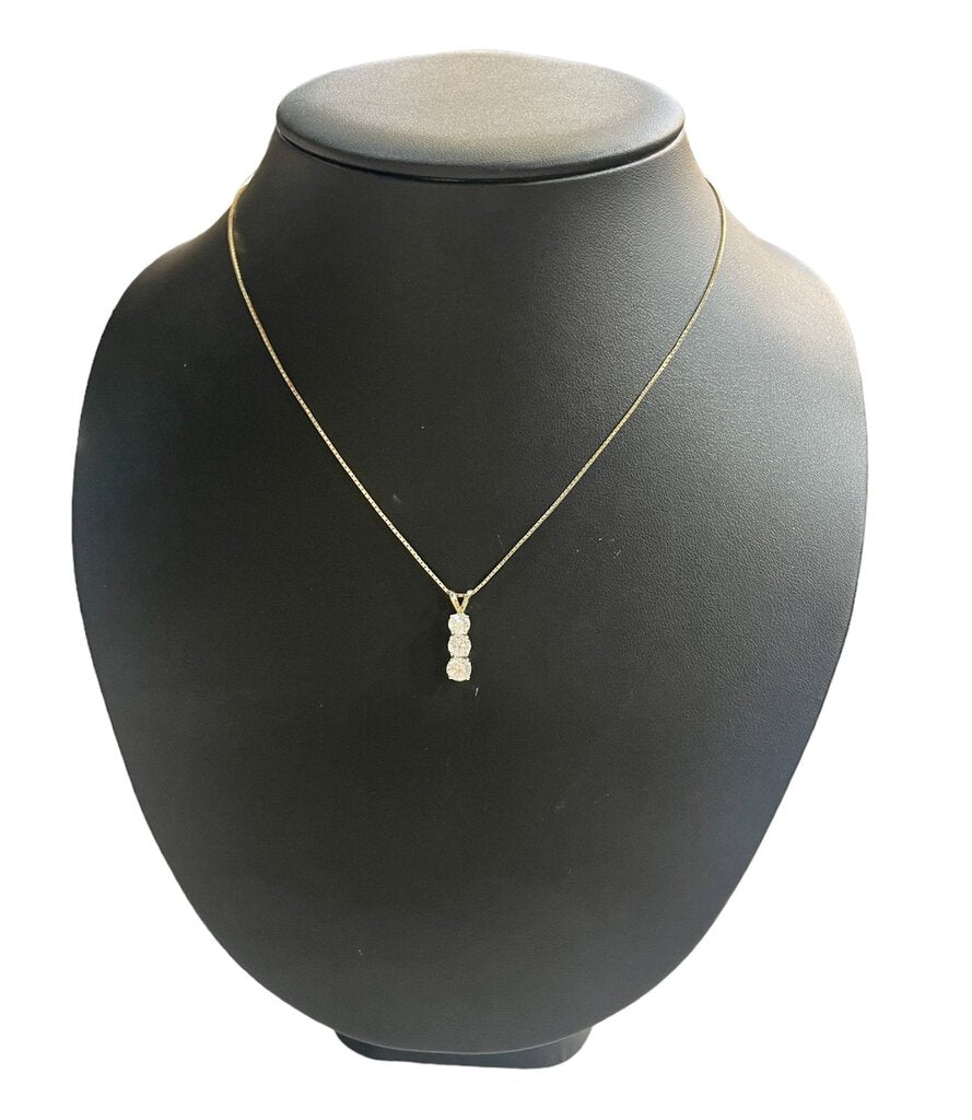 14KT YG PPF 1TW DIAMODN PENDANT ON CHAIN