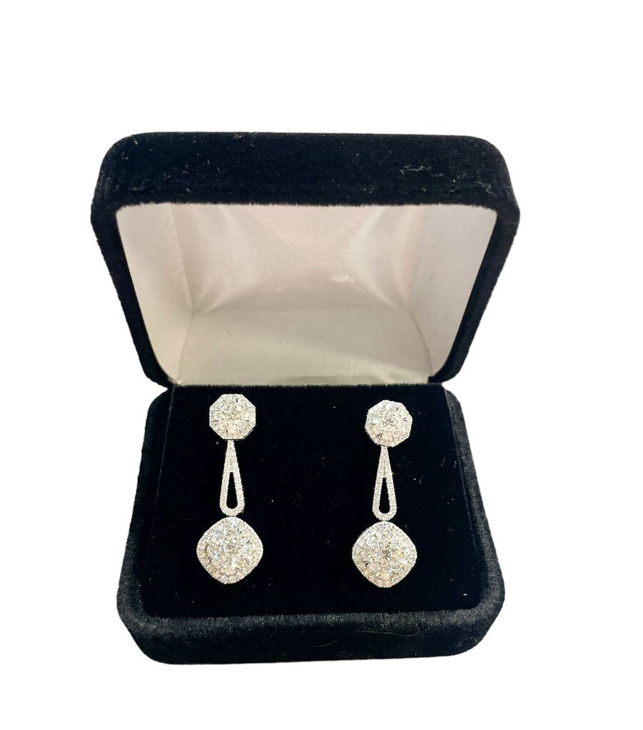 14KT WG 2CTTW DROP DANGLE EARRINGS