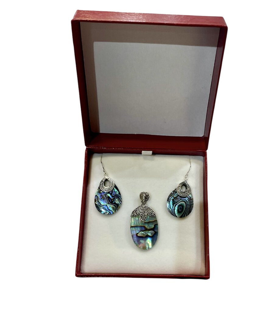 SS ABALONE PENDANT & EARRING SET