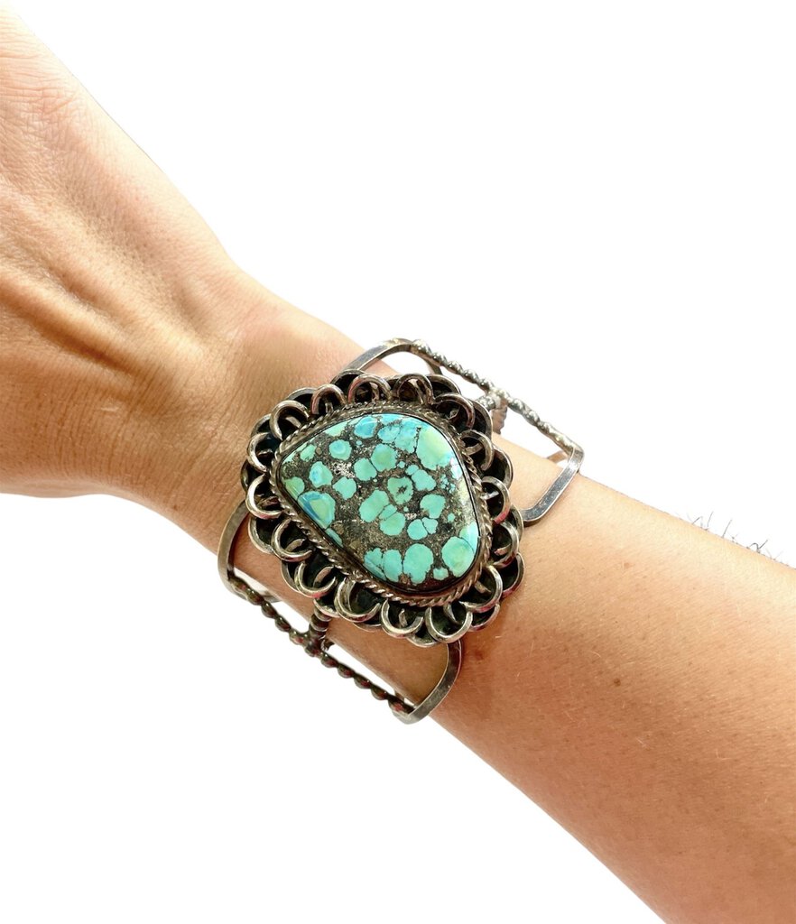 SS TURQ LARGE CUFF BRACELET