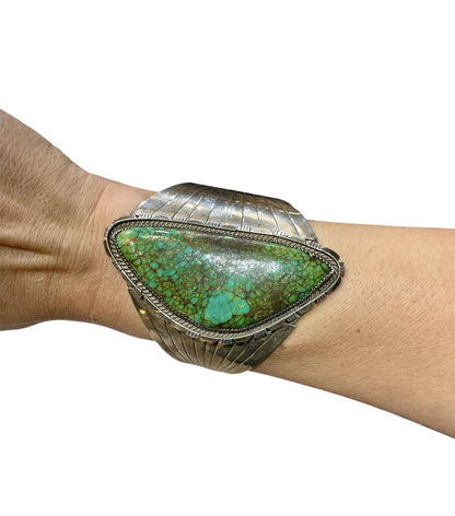 SS LARGE TURQ HUBEI MINE CUFF BRACELET