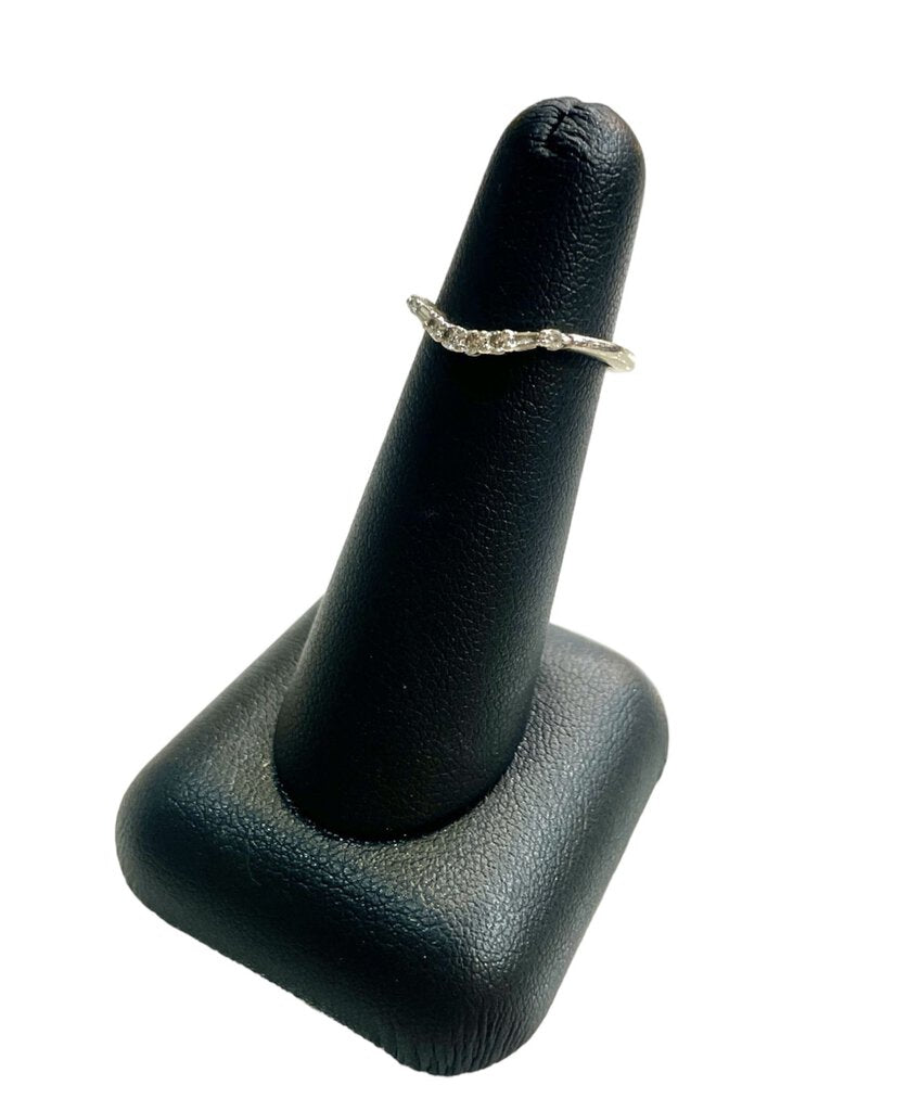 14KT WG BAG&RB U SHAPE STACKABLE RING SZ 4.5 EURO SHANK