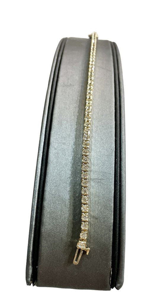 14KT YG 4CTTW TENNIS BRACELET 7 1/2"