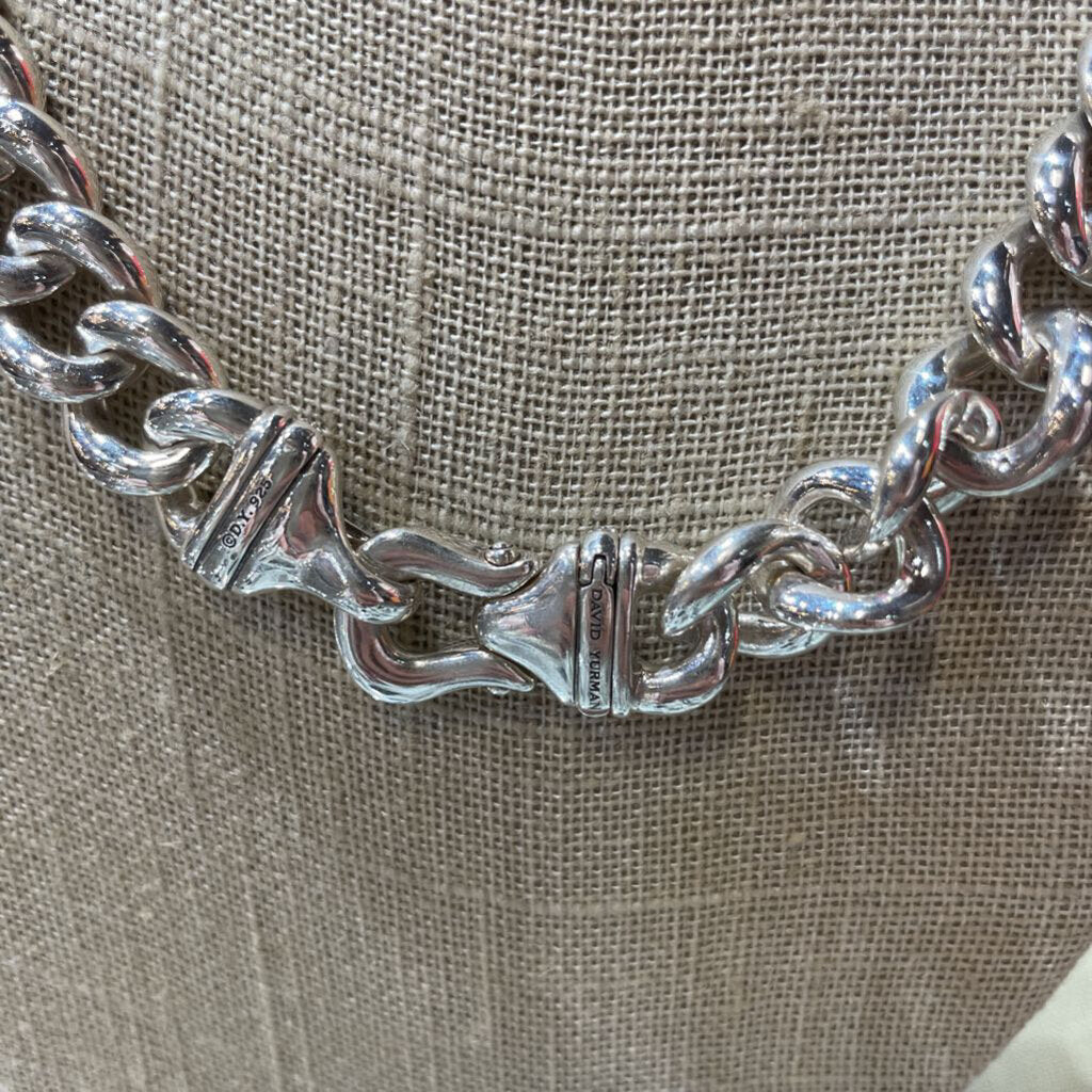 SS DAVID YURMAN CURB LINK W/DIAMOND CLASP