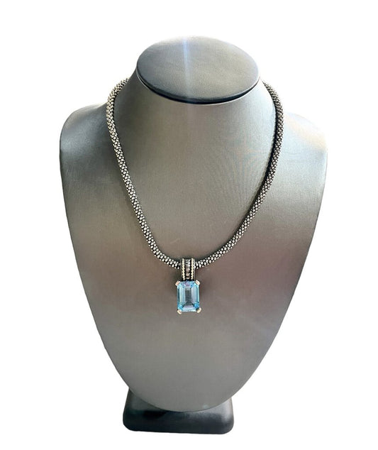 SS LAGOS BLUE TOPAZ CAVIER CHAIN