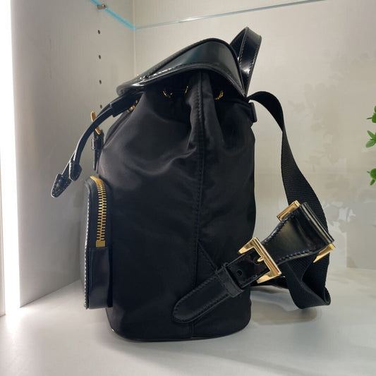 PRADA RE-NYLON BRUSHED LEATHER BACKPACK