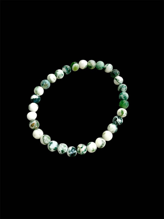 GREEN AGATE STRETCH BRACELET