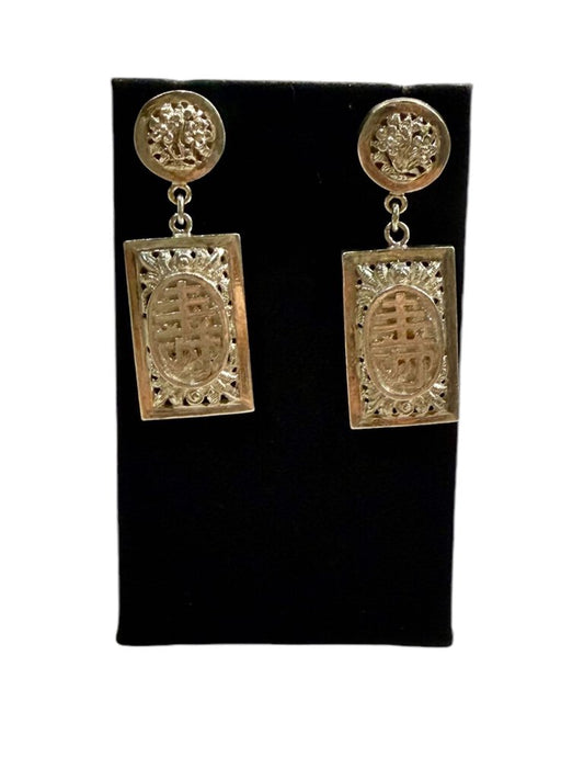 SS/PLATED ASIAN DANGLE EARRINGS