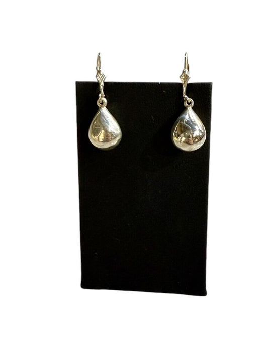 SS HOLLOW TEAR DROP DANGLE EARRINGS