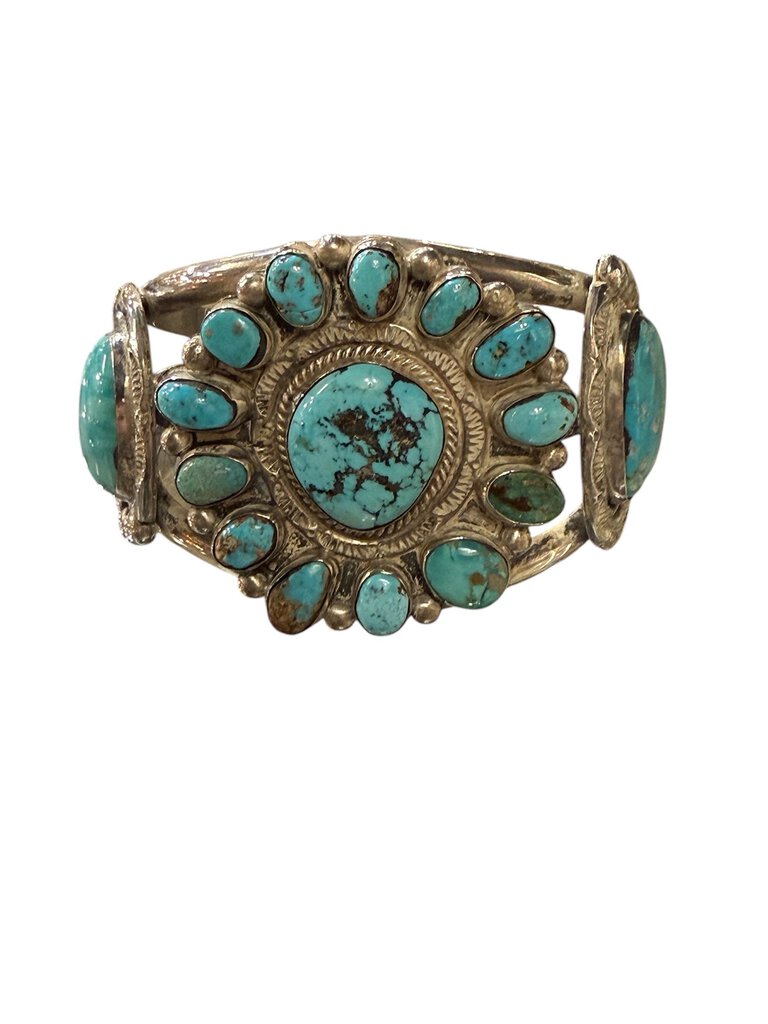 SS TURQUOISE CUFF LARGE BRACELET