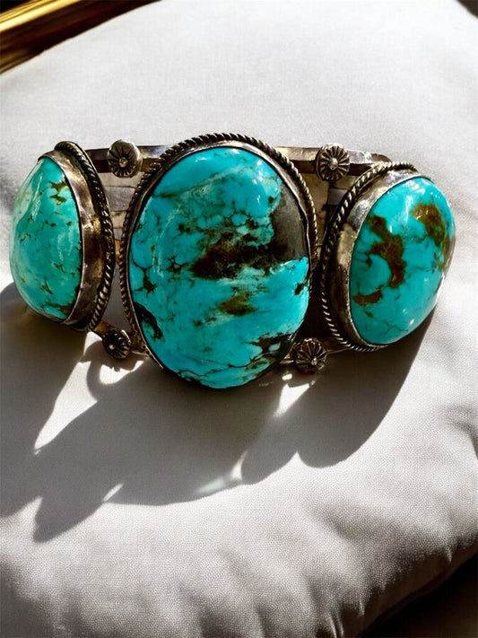 SS 3 TURQUOISE CUFF BRACELET