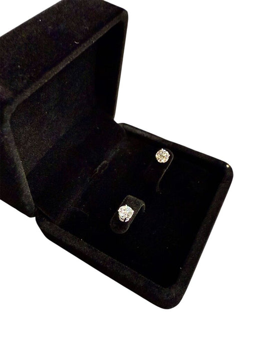 14KT WG 1.54TW LG DIAMOND STUD EARRINGS W/CERTS