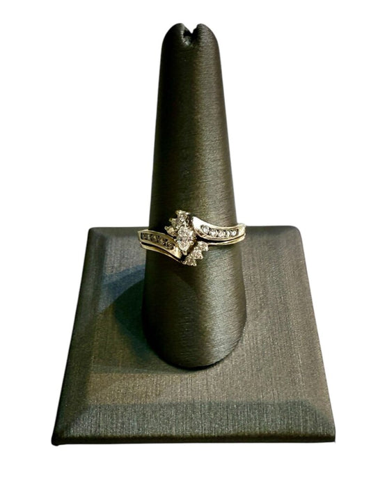 14KT WG 1/10CT MARQ CTR W/RB UNSOLDERED WEDSET 1/2CTTW SZ 9.25